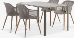 RAUMA + VANTORERAUMA L140 table + 4 VANTORE chaises sable foncé