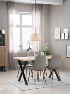 ROSLEV + BISTRUPROSLEV L140 table chêne naturel + 4 BISTRUP chaises sable