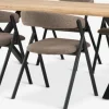 ROSLEV + HINDEVADROSLEV L200 table chêne naturel + 4 HINDEVAD chaises brun c.