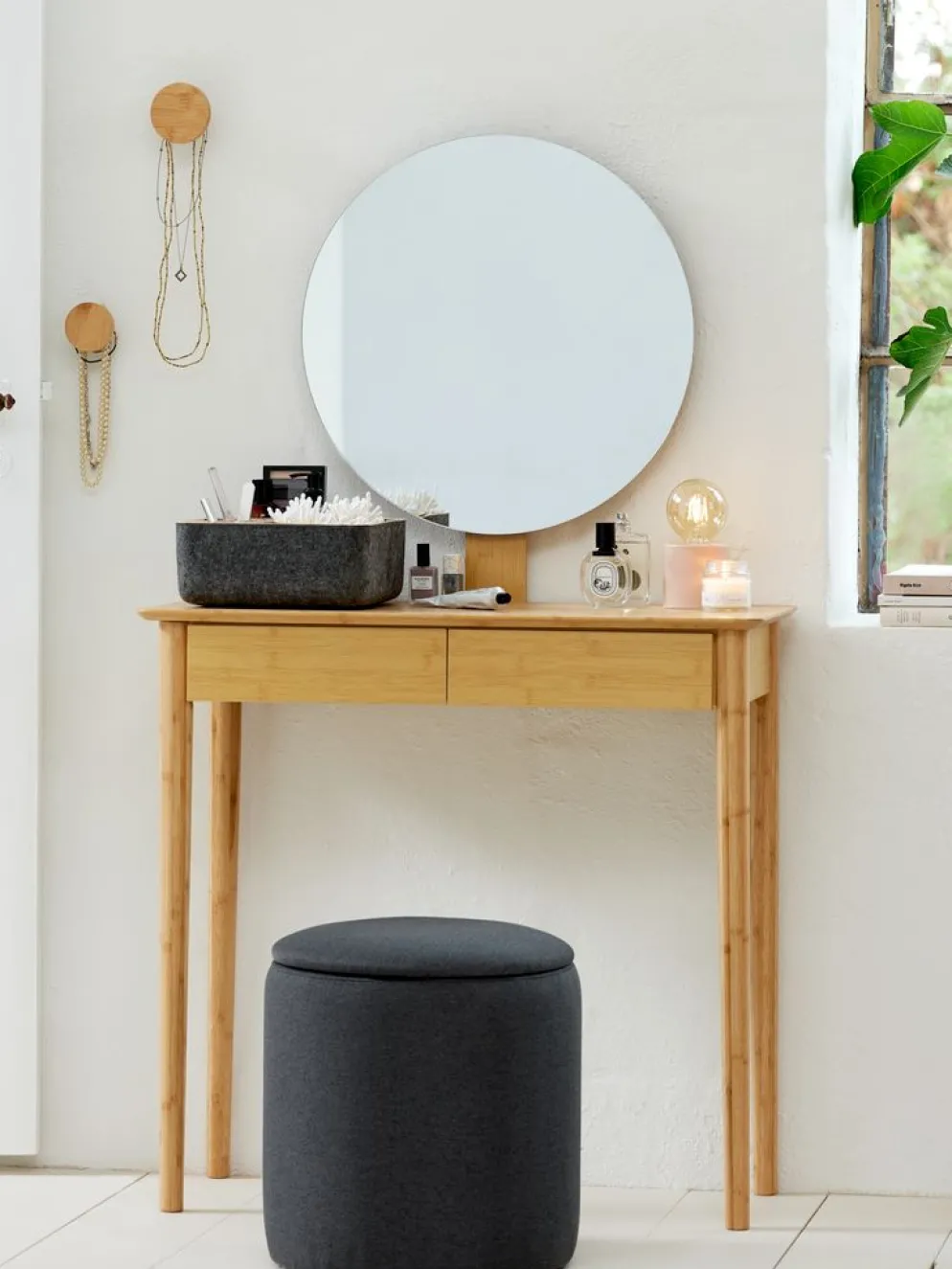 SAKSILDCoiffeuse SAKSILD a/miroir bambou