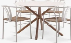 SANDVIG + TAGMARKSANDVIG Ø120 table + 4 TAGMARK chaiess beige