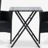 SANDVIKA + AIDTSANDVIKA L65 table + 2 AIDT chaises noir