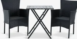 SANDVIKA + AIDTSANDVIKA L65 table + 2 AIDT chaises noir