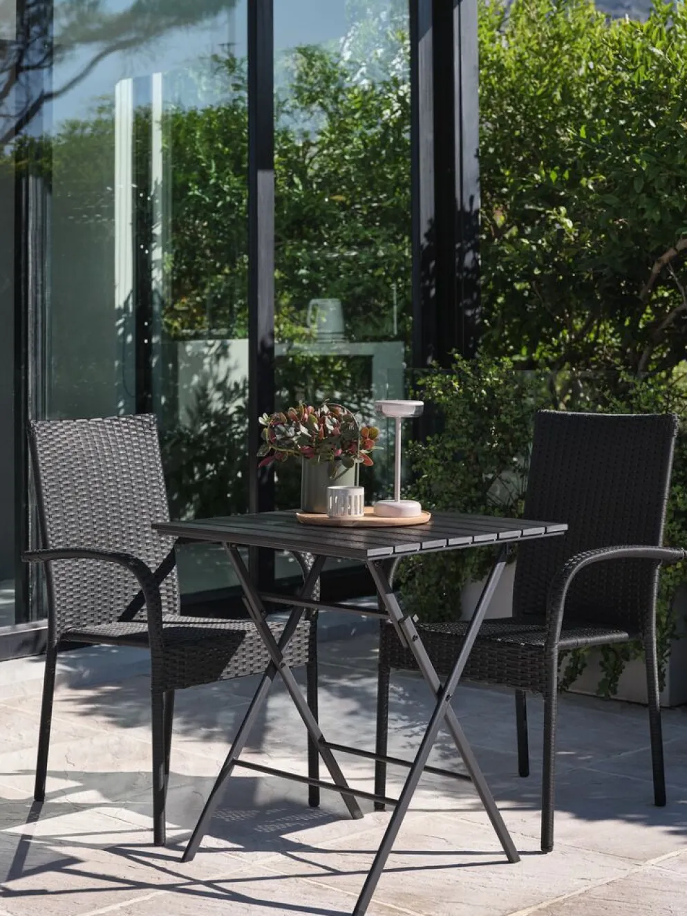 SANDVIKA + GUDHJEMSANDVIKA L65 table + 2 GUDHJEM chaises noir