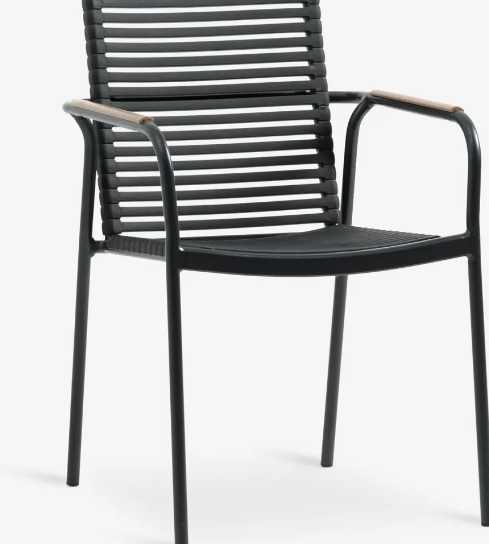 SANDVIKA + NABESANDVIKA L65 table naturel + 2 NABE chaises noir