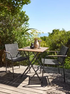SANDVIKA + NABESANDVIKA L65 table naturel + 2 NABE chaises noir