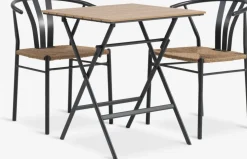SANDVIKA + TAGMARKSANDVIKA L65 table naturel + 2 TAGMARK chaises noir