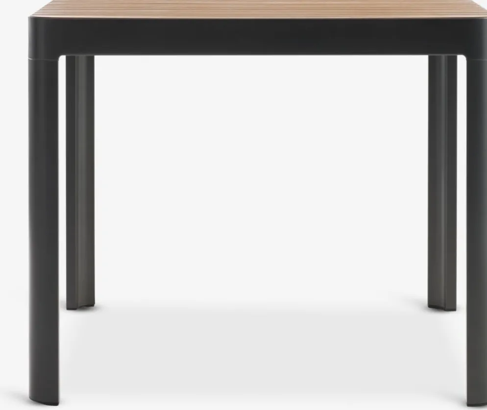 SIRDAL + NANNESTADSIRDAL L91 table eucalyptus + 4 NANNESTAD chaises gris foncé