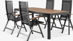 SIRDAL + SIRDALSIRDAL L211 table eucalyptus + 4 SIRDAL chaises gris