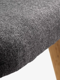 SKALBORGFauteuil/repose-pieds SKALBORG tissu gris foncé/chêne