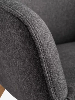 SKALBORGFauteuil/repose-pieds SKALBORG tissu gris foncé/chêne