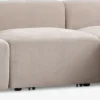 SKEJBYCanapé modulable SKEJBY 3 personnes a/pouf tissu beige
