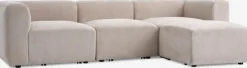 SKEJBYCanapé modulable SKEJBY 3 personnes a/pouf tissu beige