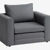 SKILLEBEKKFauteuil convertible SKILLEBEKK tissu gris foncé