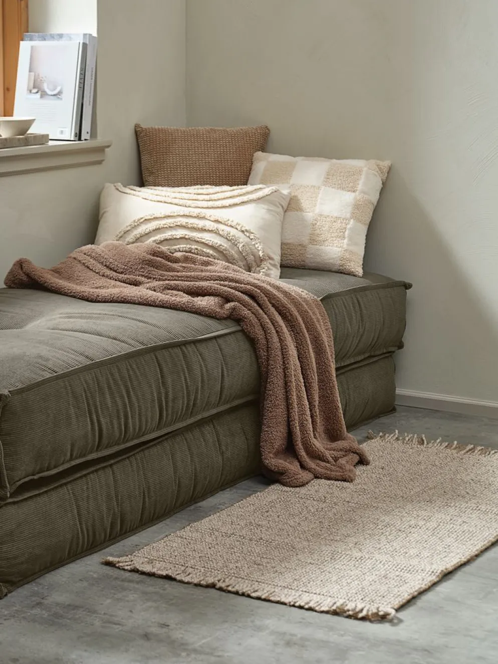 SKOGFIOLCoussin SKOGFIOL 45x45 crème/brun