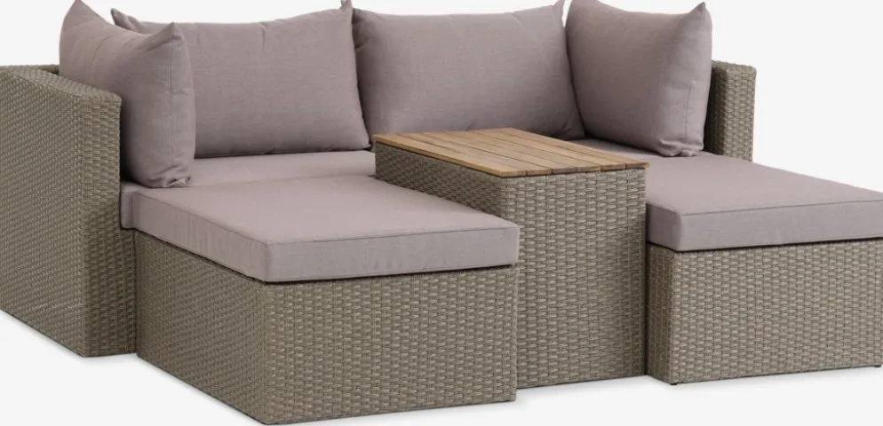 SOLNAEnsemble lounge modulable SOLNA 4 personnes naturel