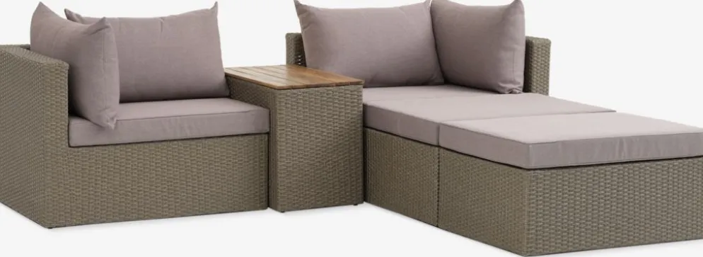 SOLNAEnsemble lounge modulable SOLNA 4 personnes naturel