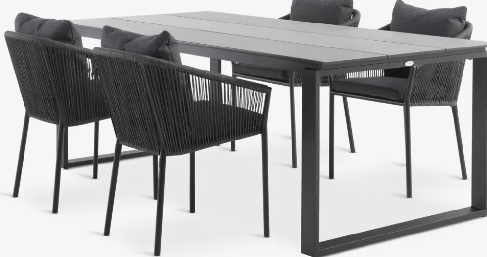 SONNERUP + GILJASONNERUP L215 table + 4 GILJA chaises gris