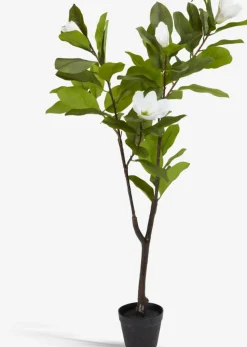 SPINDELPlante artificielle SPINDEL H120cm magnolia vert/blanc