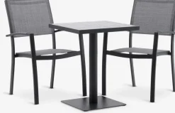 STENUNGSUND + STRANDBYSTENUNGSUND L60 table + 2 STRANDBY chaises gris