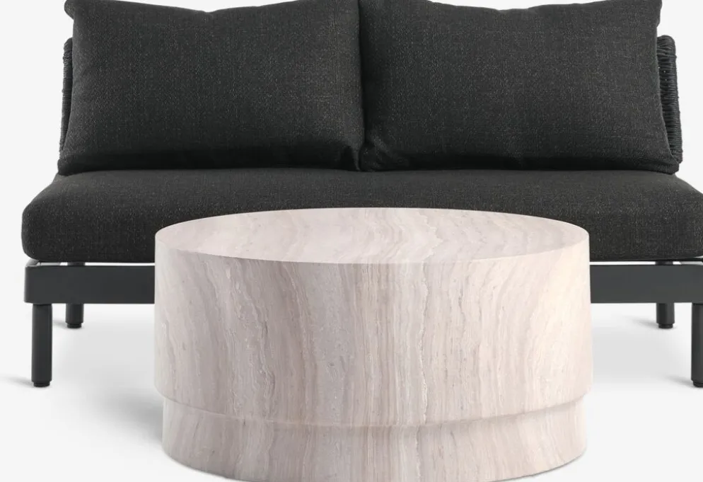 STORLIEN + VOSSEnsemble lounge STORLIEN travertin + VOSS 2 personnes noir