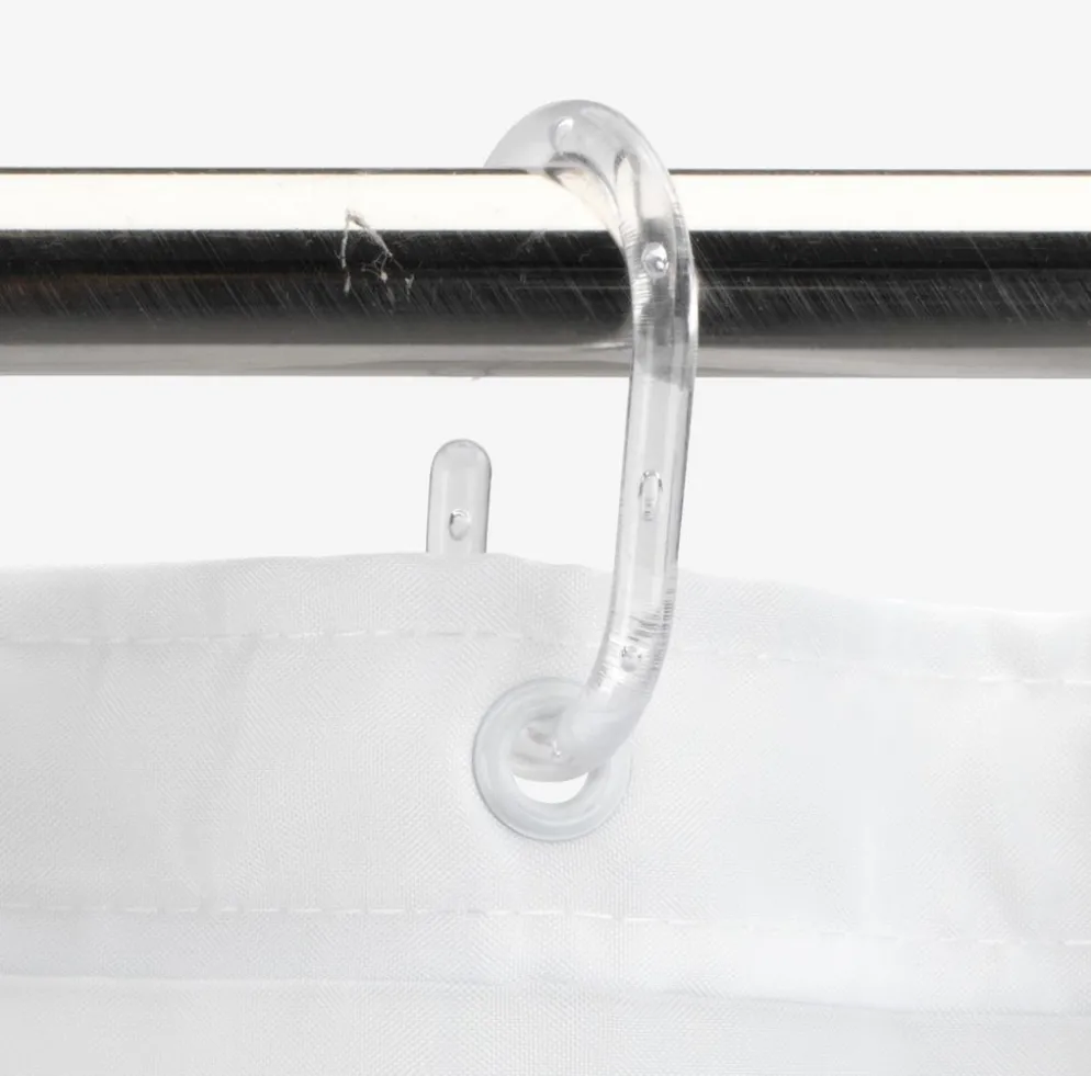 SUNDBYPlusRideau de douche SUNDBY 180x200 cm gris/blanc