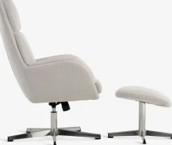 TANKEDALFauteuil inclinable a/repose-pieds TANKEDAL beige/chrome