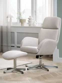 TANKEDALFauteuil inclinable a/repose-pieds TANKEDAL beige/chrome