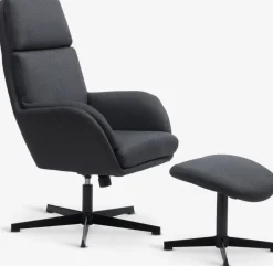 TANKEDALFauteuil inclinable a/repose-pieds TANKEDAL tissu gris foncé