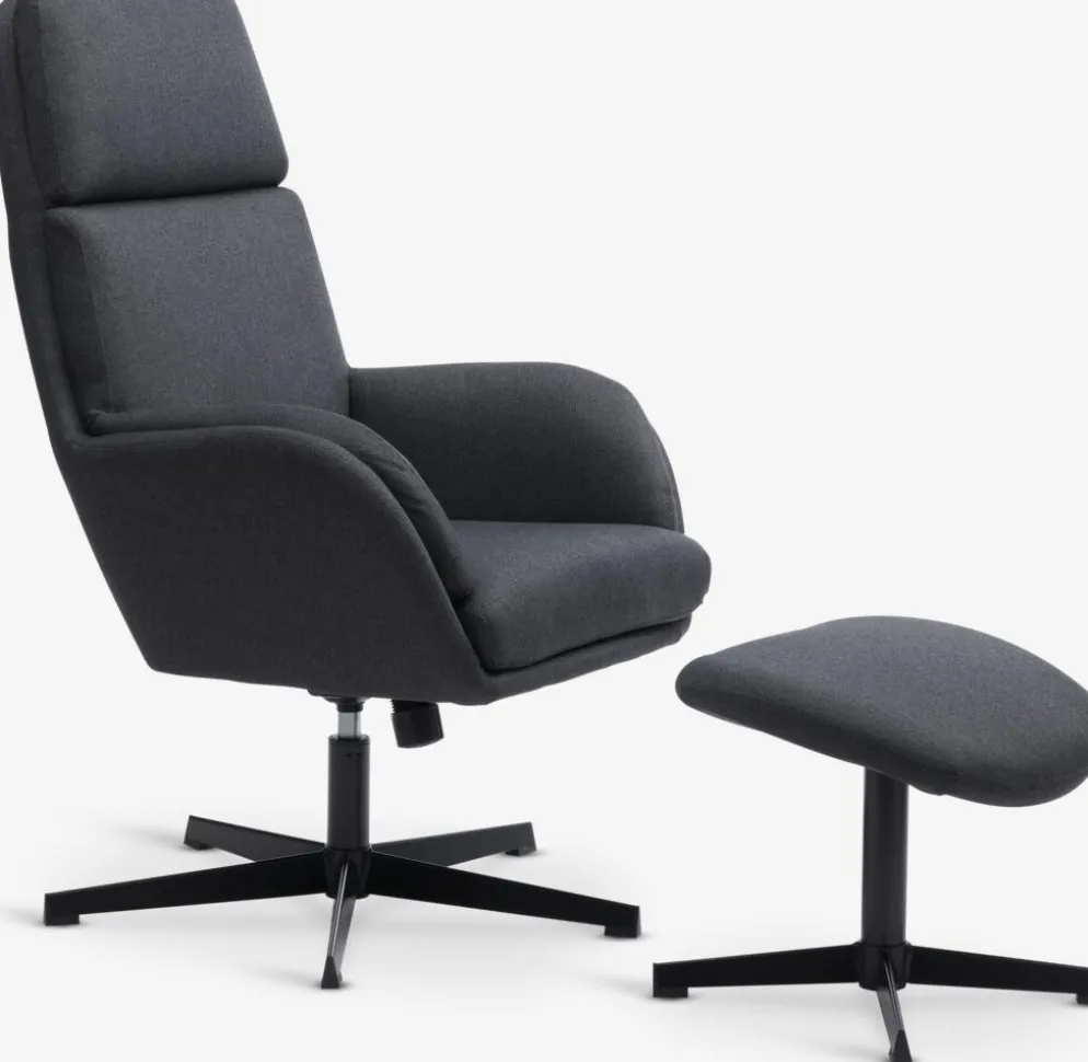 TANKEDALFauteuil inclinable a/repose-pieds TANKEDAL tissu gris foncé