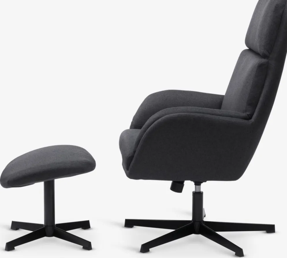 TANKEDALFauteuil inclinable a/repose-pieds TANKEDAL tissu gris foncé