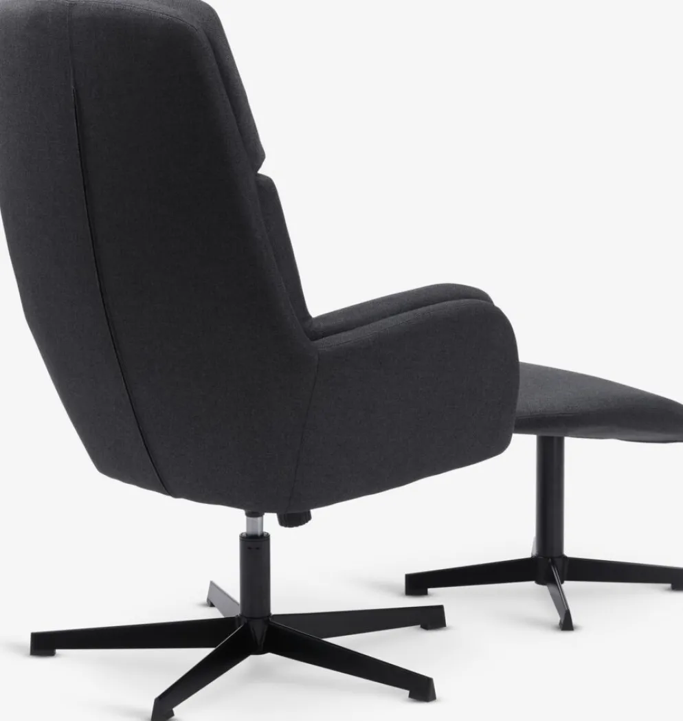TANKEDALFauteuil inclinable a/repose-pieds TANKEDAL tissu gris foncé