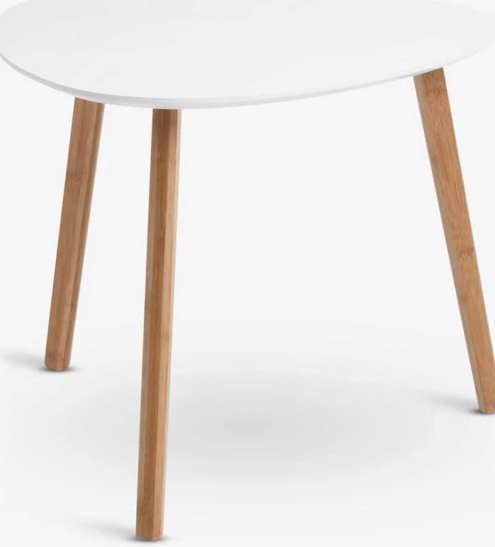 TAPSBout de canapé TAPS 55x55 blanc/bambou