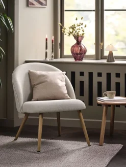 THORUPFauteuil THORUP tissu beige/coloris chêne