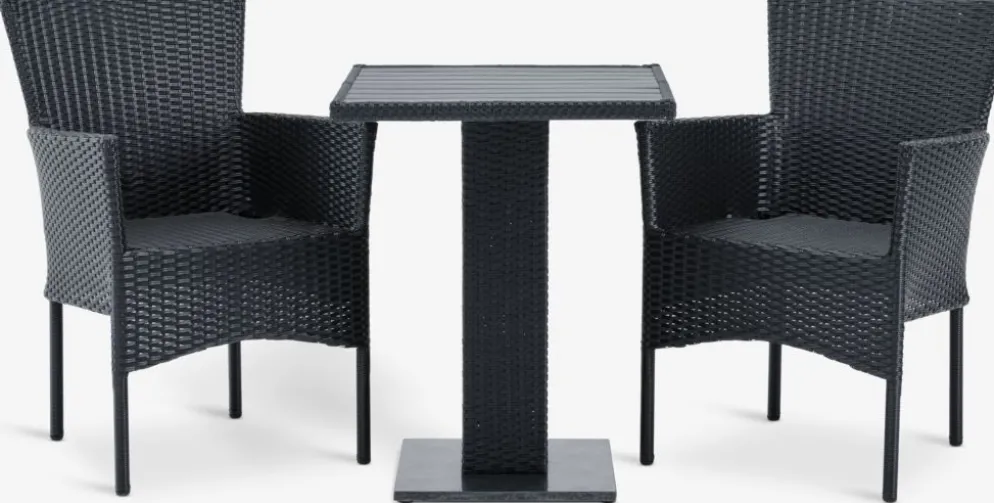 THY + AIDTTHY L60 table + 2 AIDT chaises noir