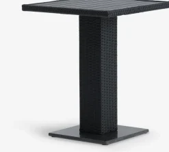 THY + ILDERHUSETHY L60 table noir + 2 ILDERHUSE chaises naturel