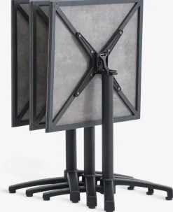 TIPMOSE + MELLBYTIPMOSE L70 table gris + 2 MELLBY chaises noir