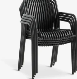 TIPMOSE + NABBENTIPMOSE L70 table gris + 2 NABBEN chaises noir