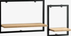 TRAPPEDALÉtagère murale TRAPPEDAL 2 pcs/pqt coloris chêne chaud/noir