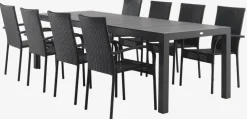TYDAL + GUDHJEMTYDAL L208/272 table + 4 GUDHJEM chaises noir