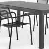 TYDAL + HEMSEDALTYDAL L208/272 table + 4 HEMSEDAL chaises noir