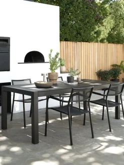 TYDAL + HEMSEDALTYDAL L208/272 table + 4 HEMSEDAL chaises noir