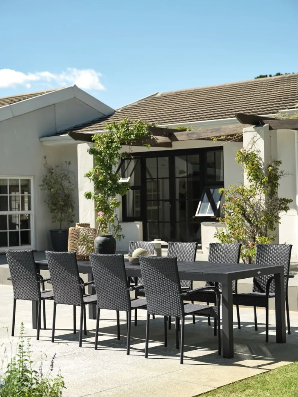 TYDALTable de jardin TYDAL l95xl208/272 noir