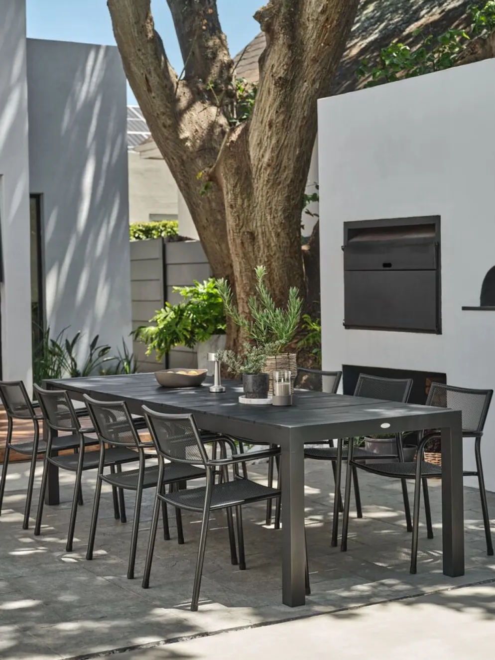 TYDALTable de jardin TYDAL l95xl208/272 noir