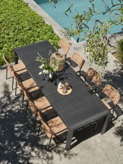 TYDALTable de jardin TYDAL l95xl208/272 noir