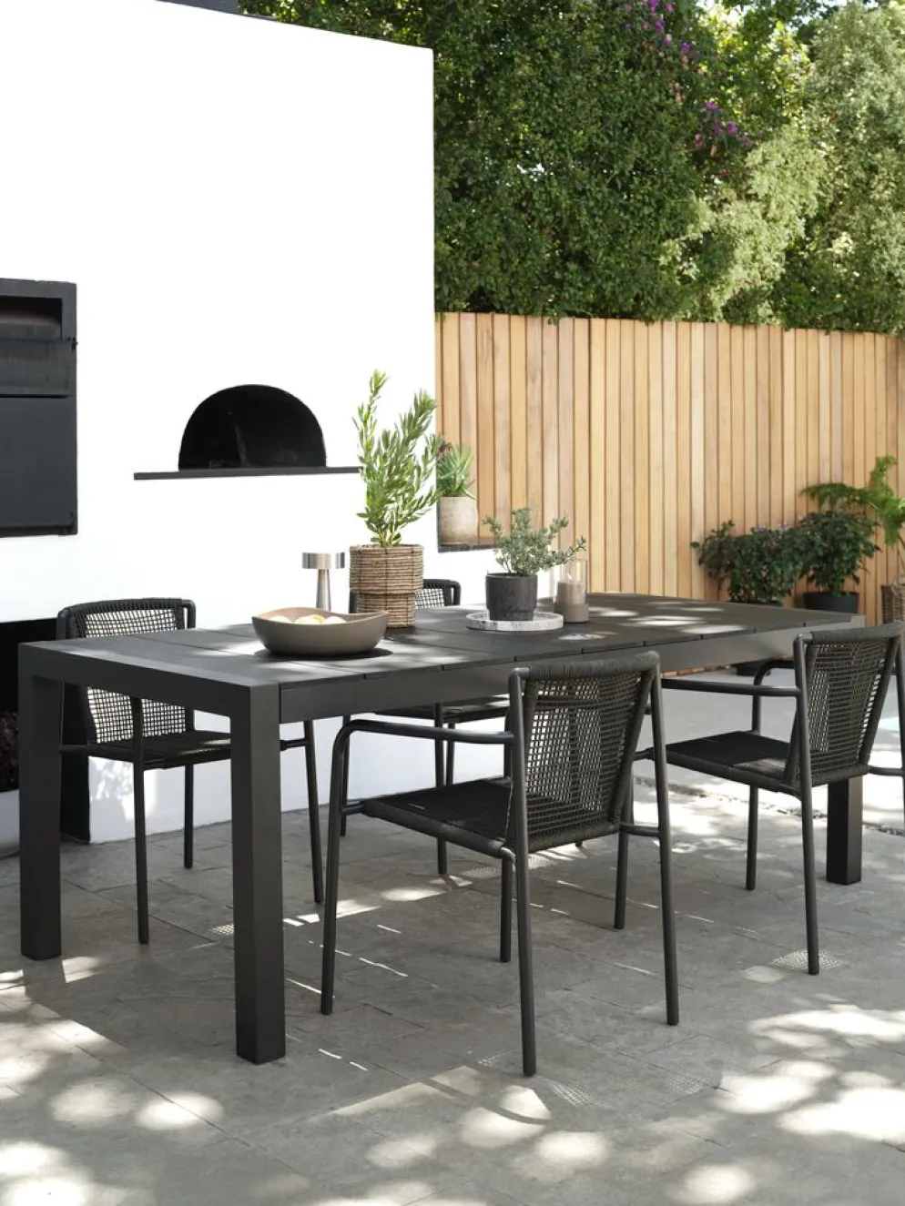 TYDALTable de jardin TYDAL l95xl208/272 noir