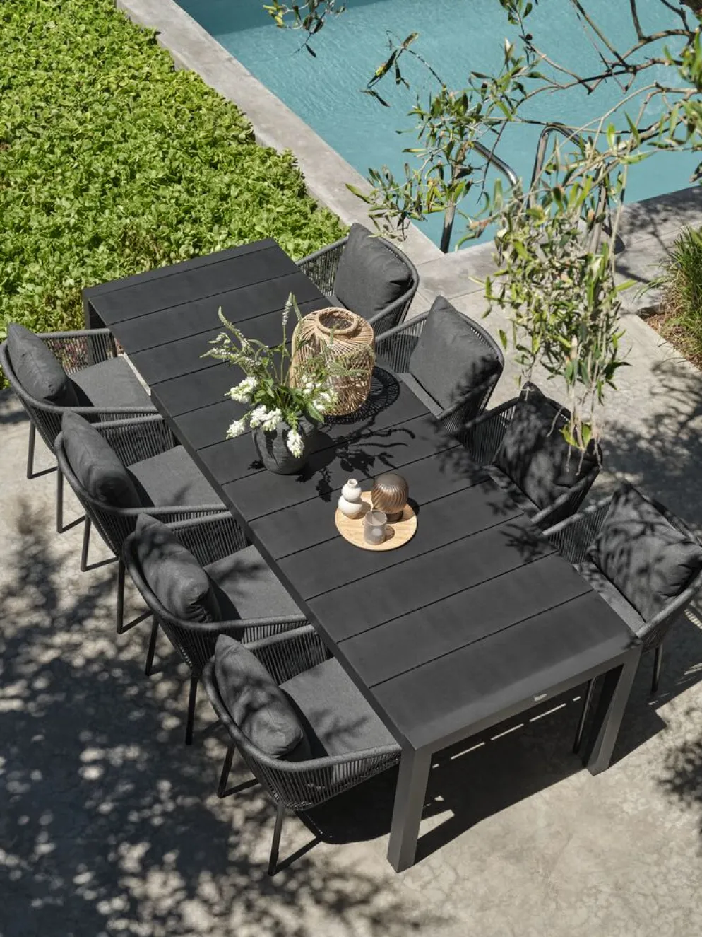 TYDALTable de jardin TYDAL l95xl208/272 noir