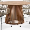 UDBYNEDER + ILDERHUSEUDBYNEDER Ø120 table teck + 4 ILDERHUSE chaises natural