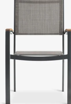 ULBJERG + SIRDALULBJERG L214/297 table eucalyptus + 4 SIRDAL chaises gris