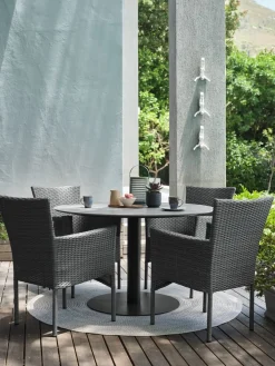 VAMDRUP + AIDTVAMDRUP Ø120 table + 4 AIDT chaises gris